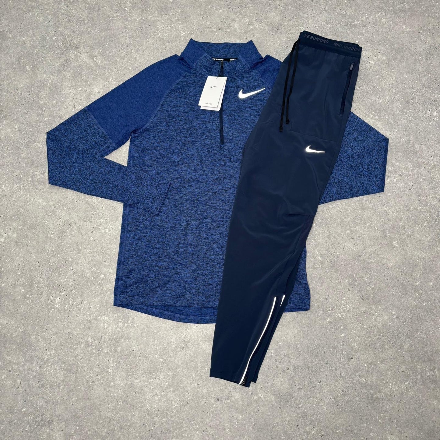 NIKE ELEMENT 1/4 ZIP SET -NAVY