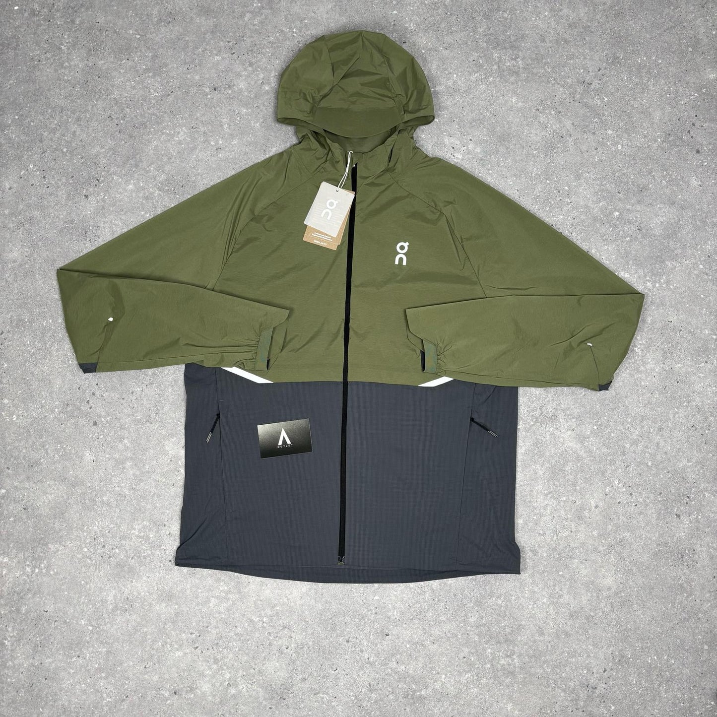 ON RUNNING JACKET - GREY/GREEN