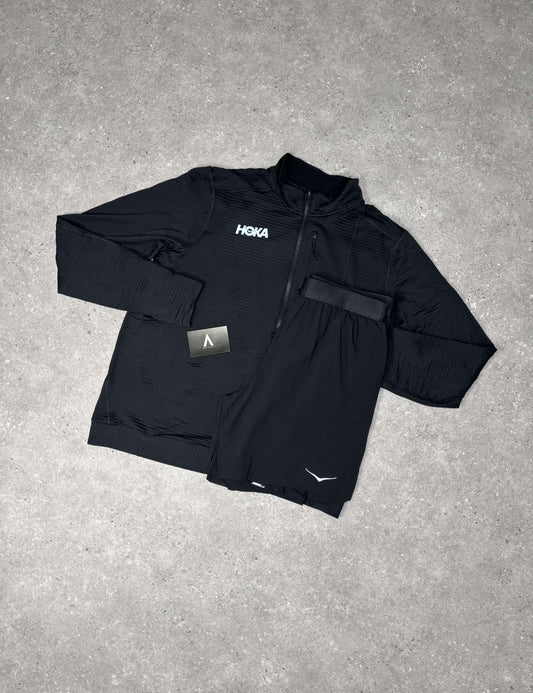 HOKA 1/4 ZIP SET - BLACK